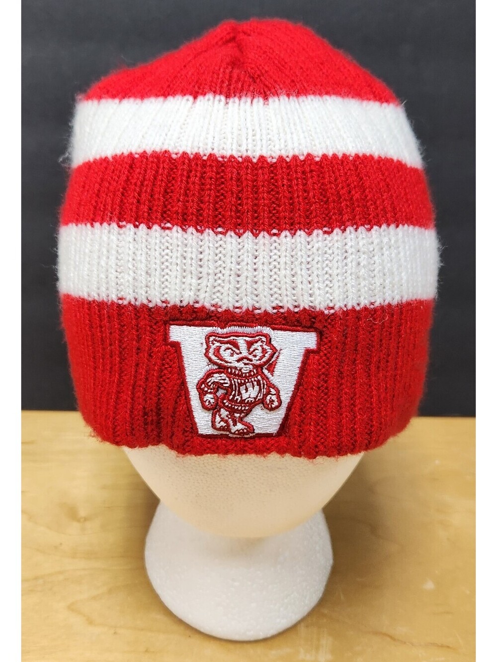 Wisconsin Badgers 47 Brand Beanie Cuffed Knit Hat College Vault Bucky Striped